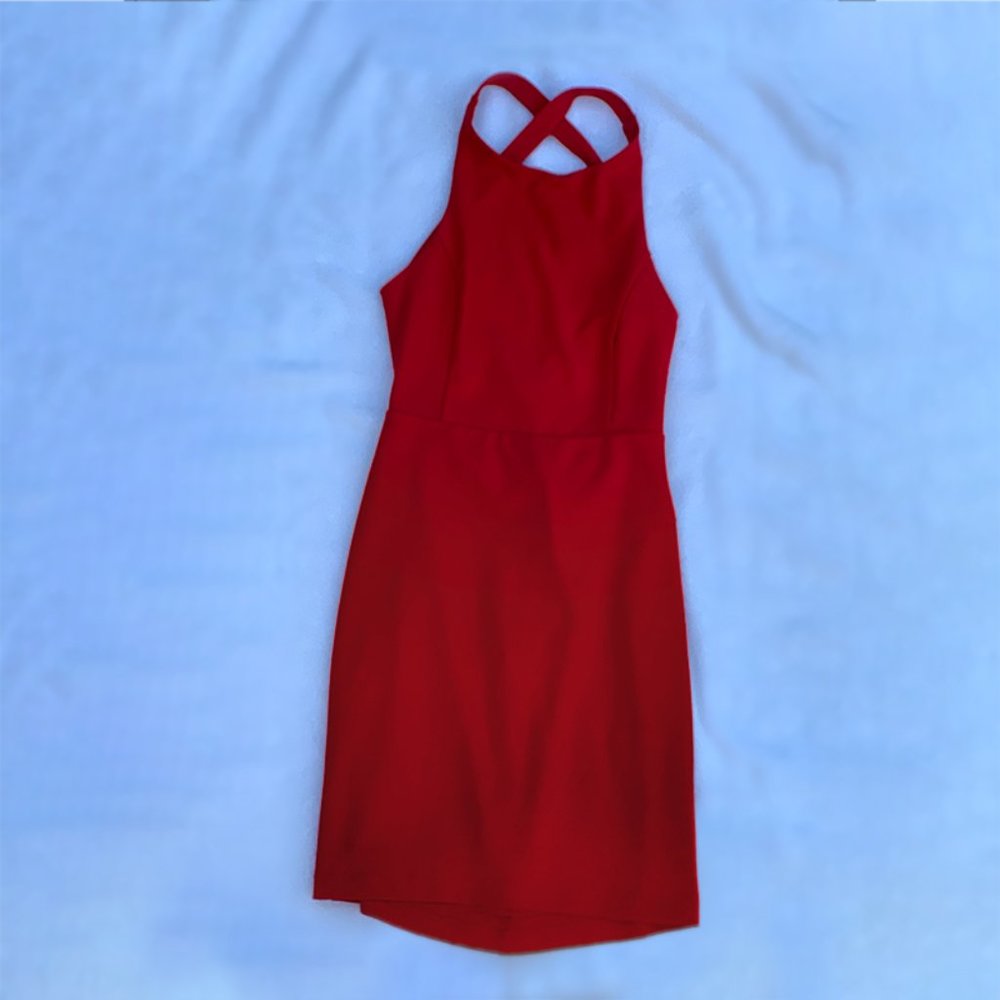 Express XS Open Back High Neck Bodycon Dress - Picture 7 of 7